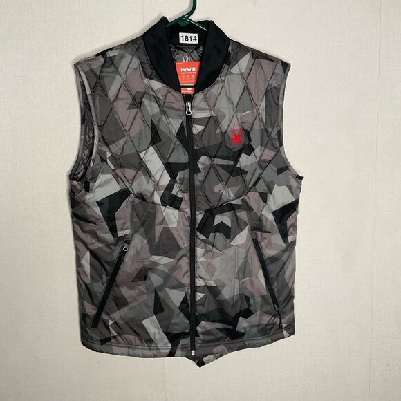 Spyder Vest Men’s Medium Ouzo Insulated ThermaWEB‎ Vest Gray White Camo Hunting - Picture 1 of 10